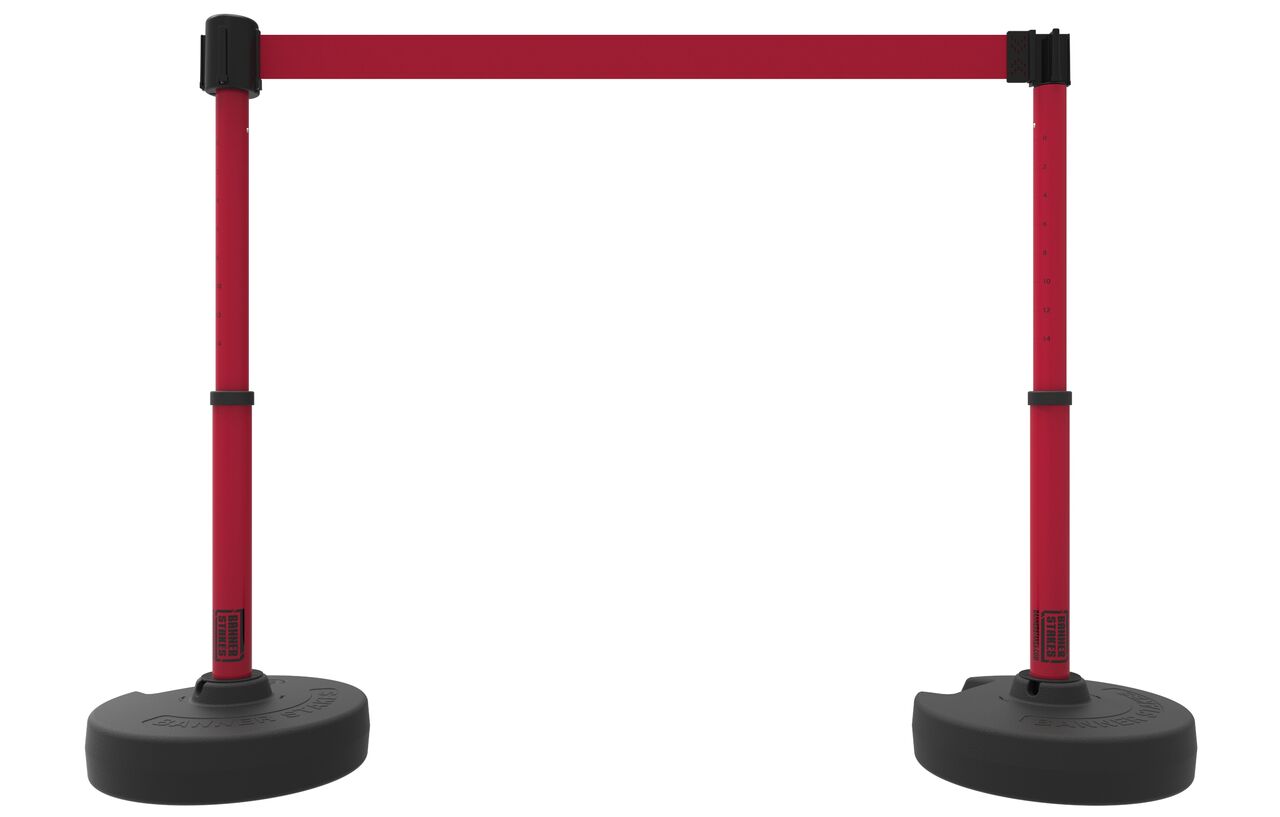 Banner Stakes Plus Barrier Set X2 With Red Blank Banner